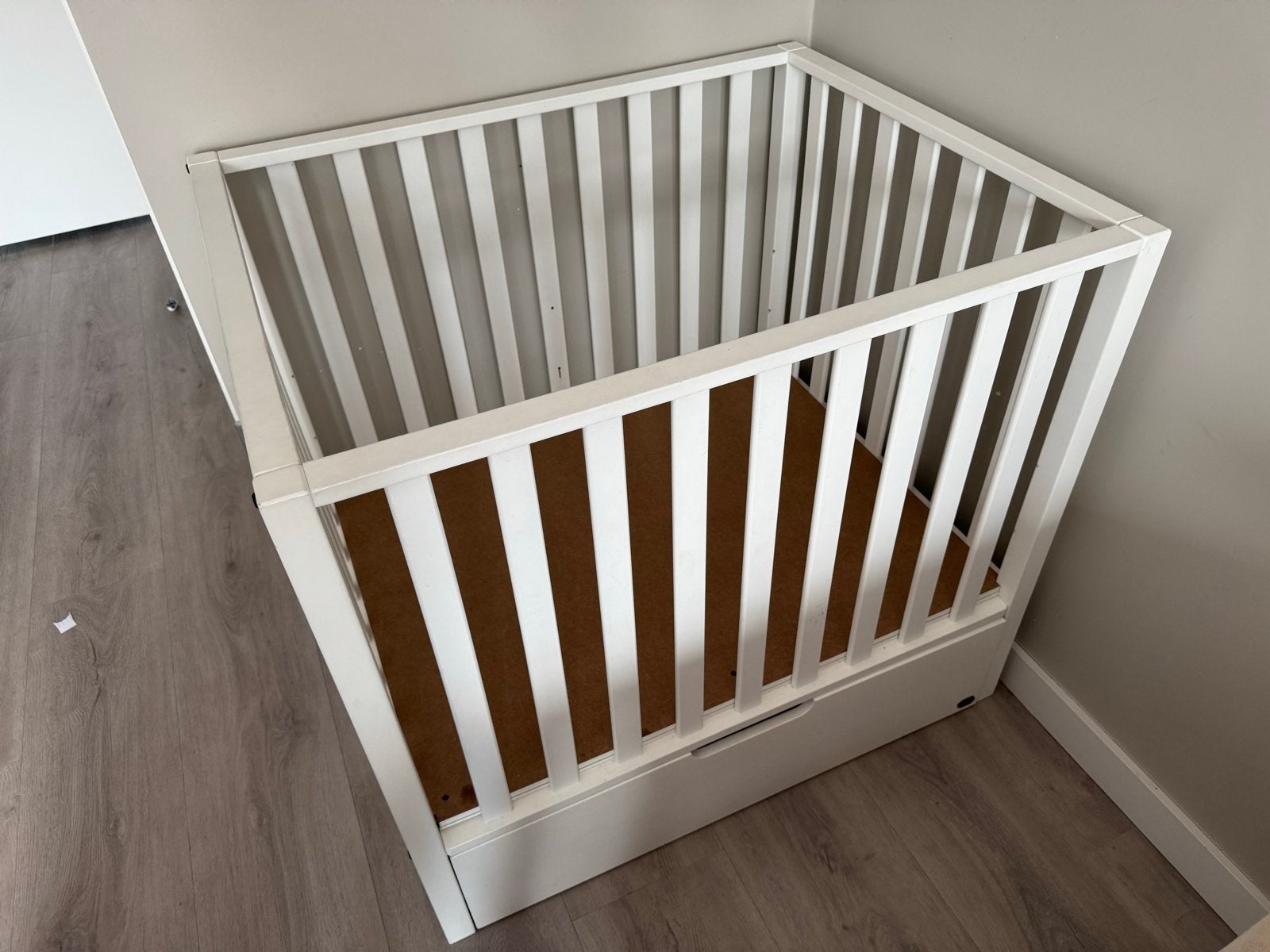 TWF Box Bas met Lade - Wit (exclusief matras), Ophalen of Verzenden, Zo goed als nieuw, Minder dan 140 cm, 70 tot 85 cm
