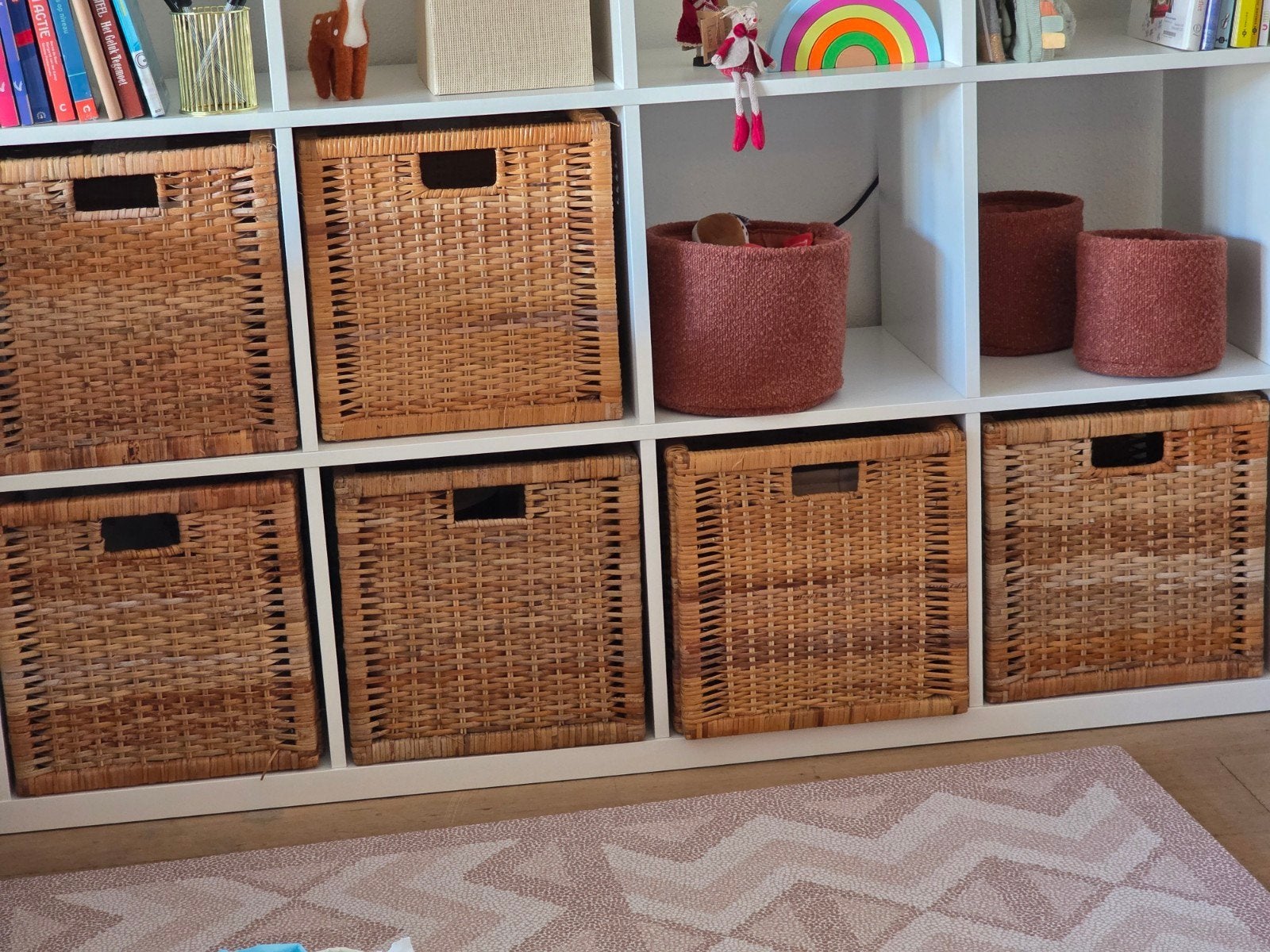 6 rotan/branäs manden voor Kallax Ikea, Ophalen, Zo goed als nieuw