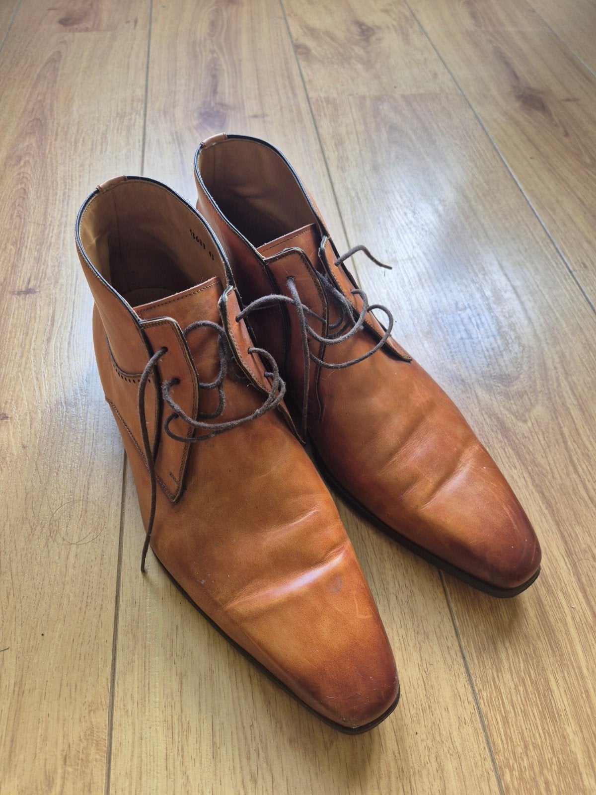 Magnanni 13688 Veterschoenen - Cognac Leer - Maat 43, Bruin, Ophalen of Verzenden, Magnanni, Gedragen
