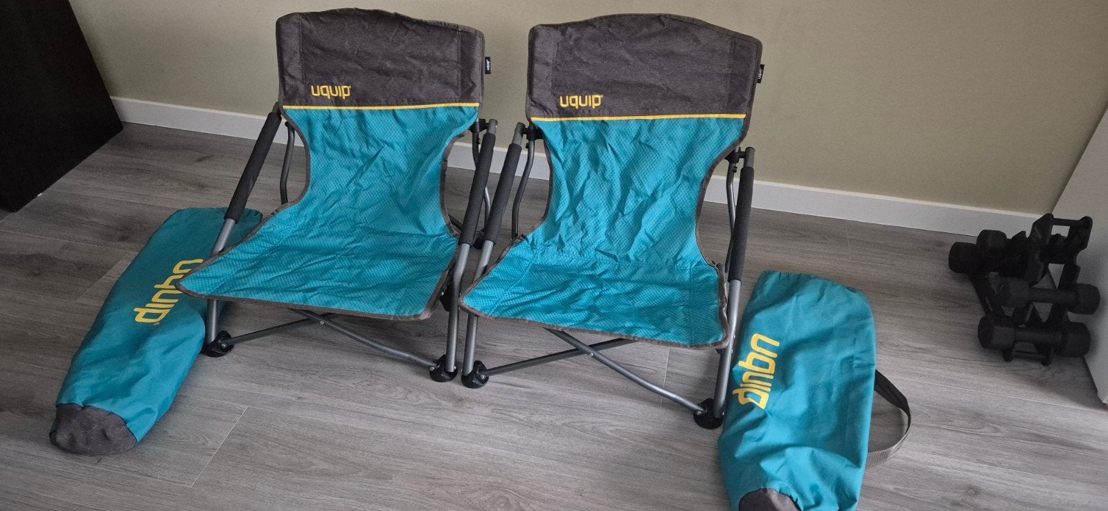 Uquip Sandy 2x vouwbare stoeltjes nieuwstaat!, Caravans en Kamperen, Ophalen, Zo goed als nieuw