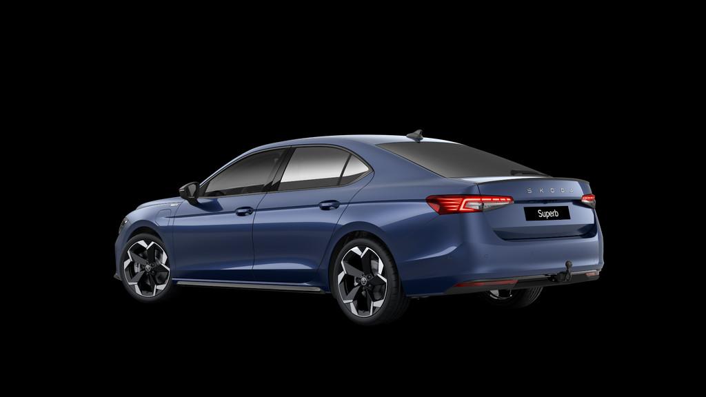 Skoda Superb 1.5 TSI 272pk PHEV Sportline Business | 19" Vel, Auto's, Skoda, 12 maanden, 1498 cc, 4 cilinders, Blauw