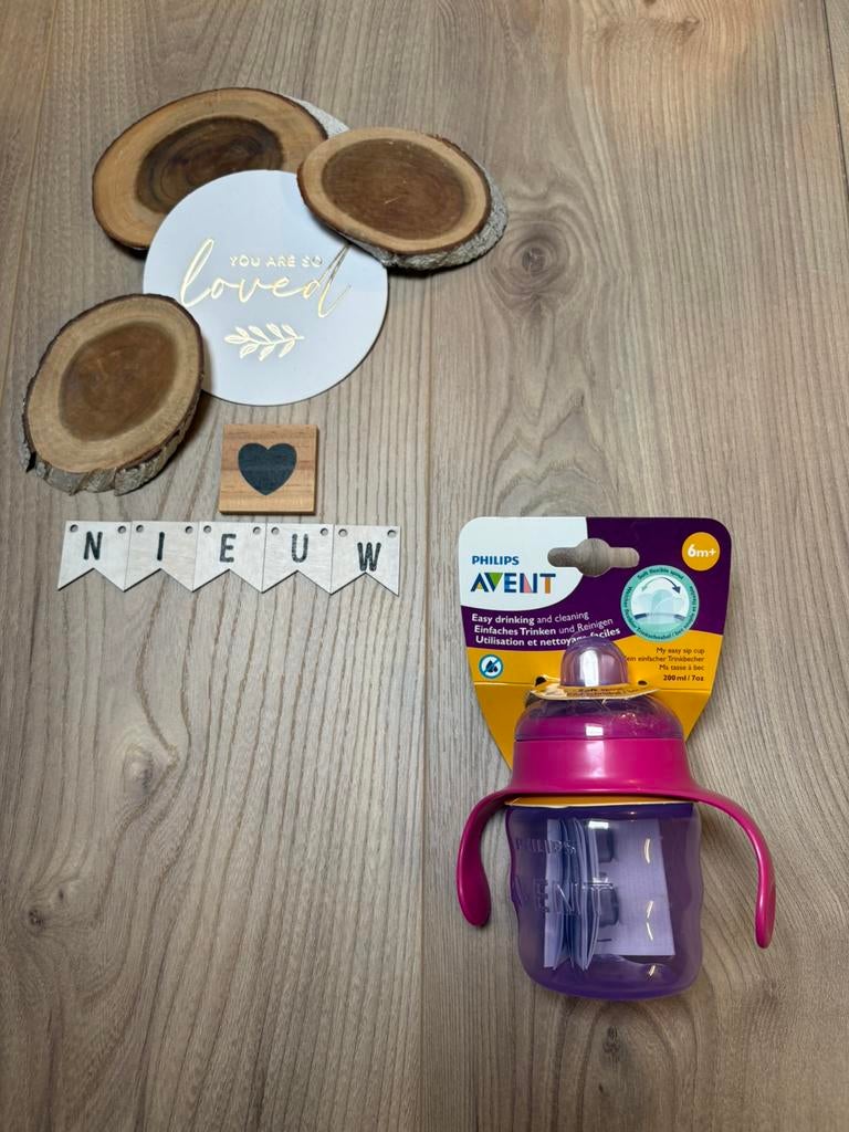 Baby avent 1x no drink beker 6+m roze met flexibel speen, Kinderen en Baby's, Babyvoeding en Toebehoren, Ophalen of Verzenden