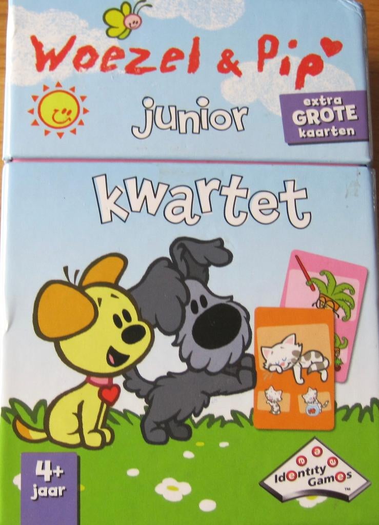 Junior kwartet van Woezel & Pip met extra grote kaarten, Verzamelen, Speelkaarten, Jokers en Kwartetten, Ophalen of Verzenden