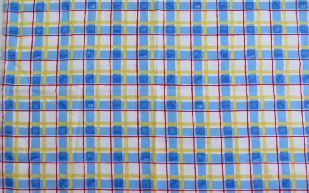 Quilt patchwork, Naai, Knutsel stof nr 3133 geblokt, Hobby en Vrije tijd, Stoffen en Lappen, Overige kleuren, Ophalen of Verzenden