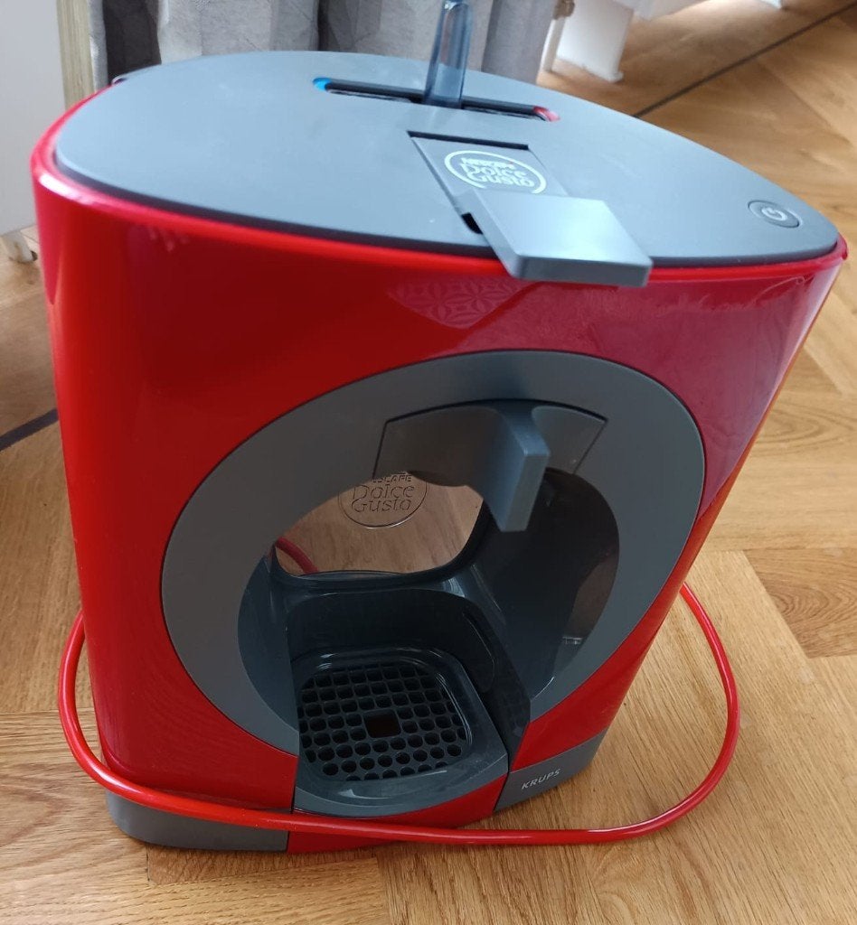 Krups Dolce Gusto Oblo Nescafé, leuke rode blikvanger!, Ophalen, Gebruikt, Koffiemachine, 1 kopje