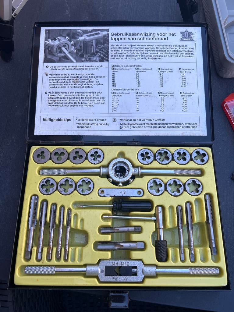 Top Craft Schroefdraad Tapset - Complete Set, Doe-het-zelf en Verbouw, Gereedschap | Handgereedschap, Ophalen, Zo goed als nieuw