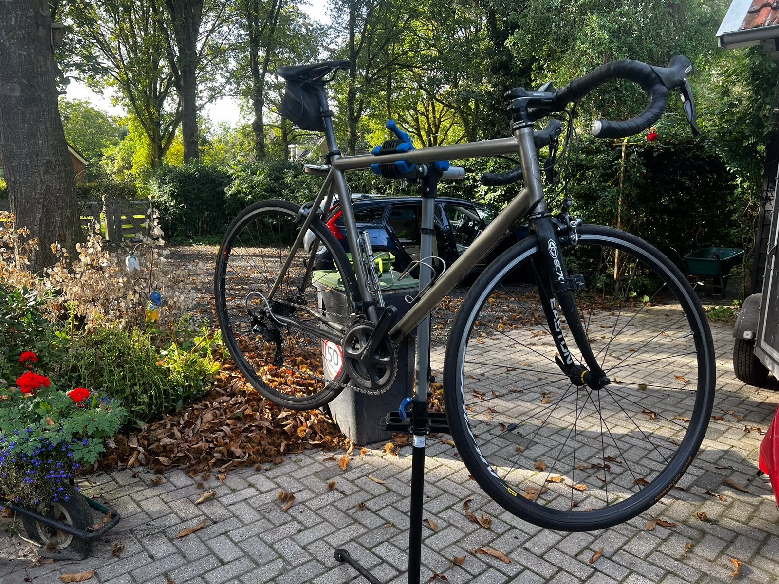 Titanium racefiets Van Nicholas maat 60, Fietsen en Brommers, 28 inch, Velgrem, Zo goed als nieuw, 57 tot 61 cm