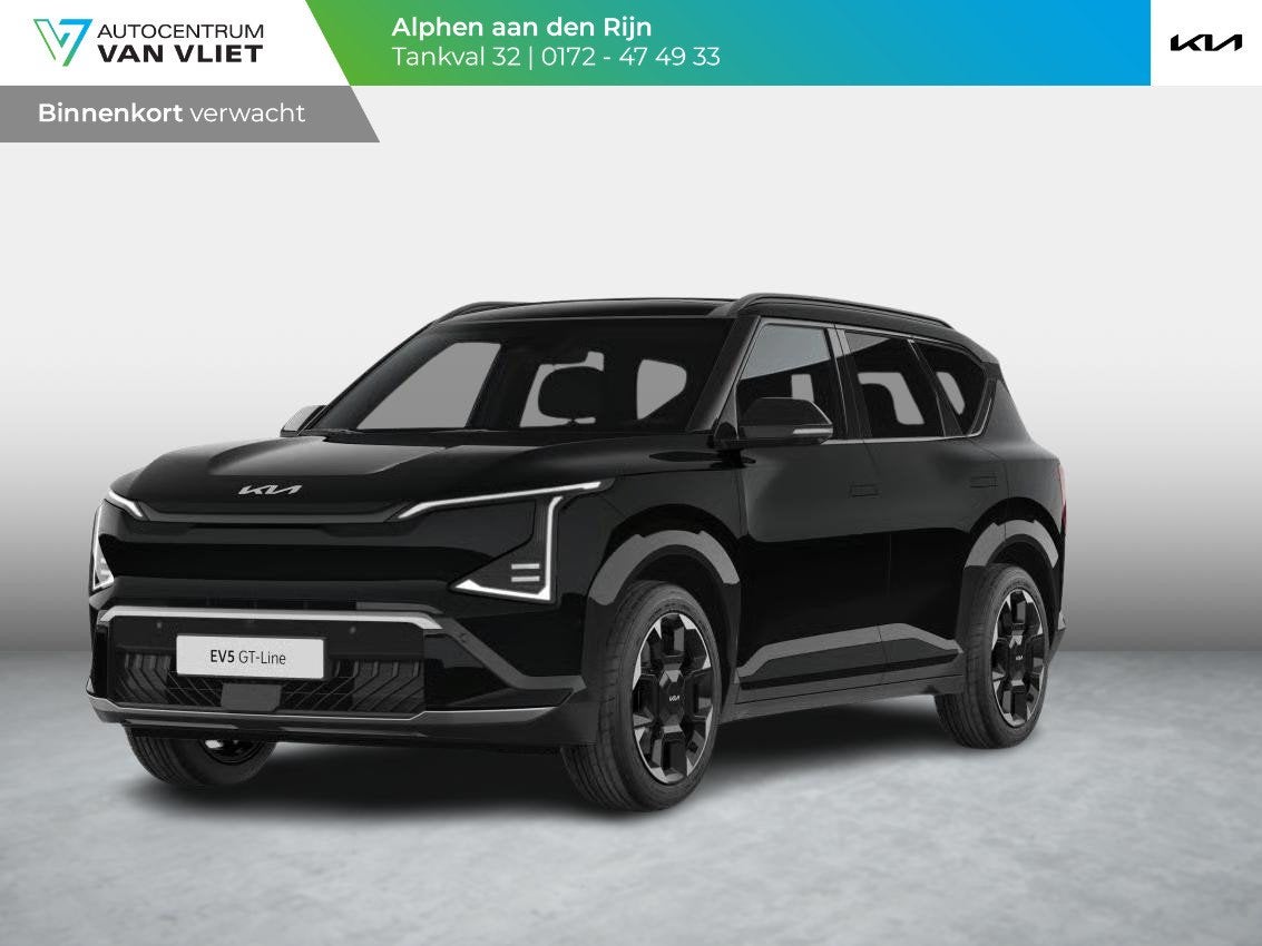 Kia EV5 GT-Line 81.4 kWh | Actieprijs* | Clima. | Adapt. Cru, 81 kWh, 510 min, 1992 kg, Zwart