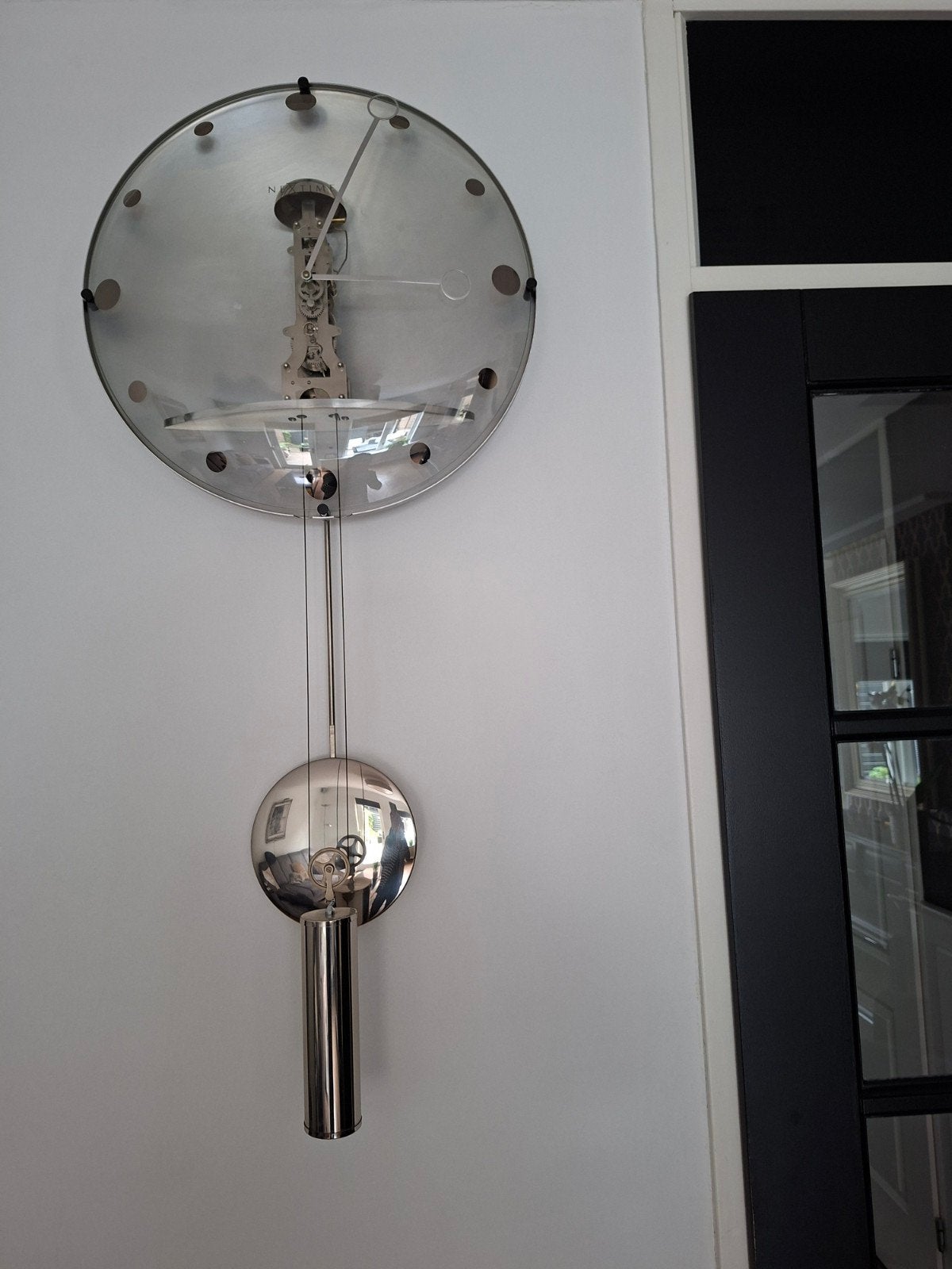 NeXtime Beauty Wandklok - Rond Glas - Ø 44 cm, Ophalen of Verzenden, Zo goed als nieuw, Wandklok
