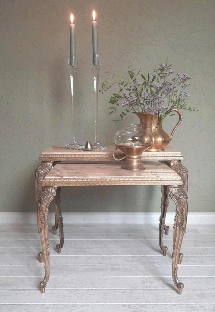 Marmer & messing tafeltjes / mimiset, Ophalen