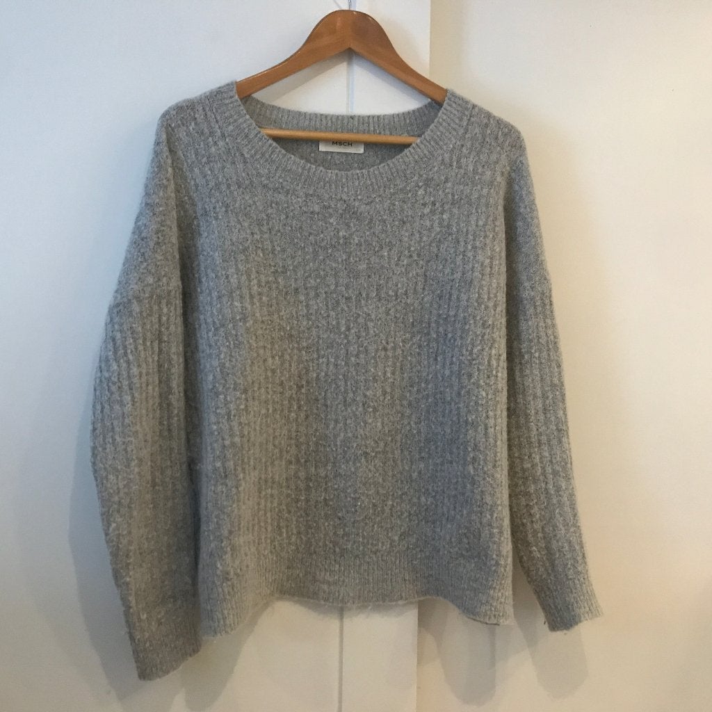 MSCH copenhagen trui mohair wol grijs maat S- M, Verzenden, Zo goed als nieuw, Maat 38/40 (M), Grijs