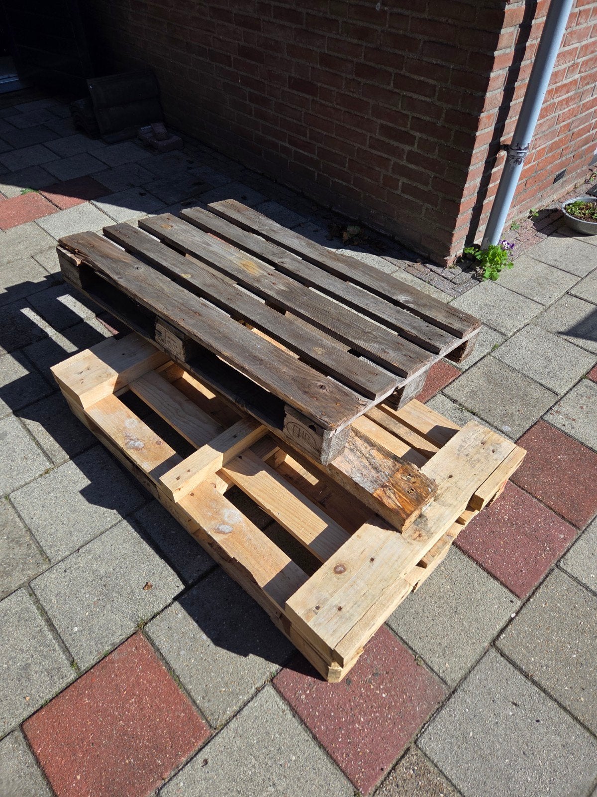 Twee gebruikte pallets, Ophalen, Gebruikt, 50 mm of meer, Pallet
