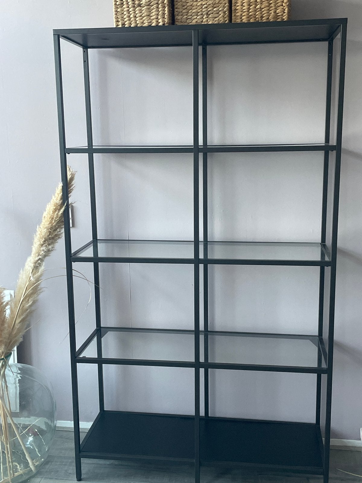 zwarte metalen stelling kast van IKEA. VITTSJÖ, Ophalen, Met plank(en), 50 tot 100 cm, 150 tot 200 cm