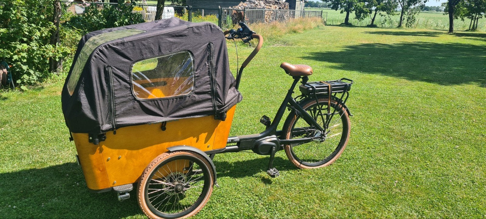Vogue Carry 3 Elektrische Bakfiets, Fietsen en Brommers, 4 kinderen of meer, Gebruikt, Huif, Schijfrem