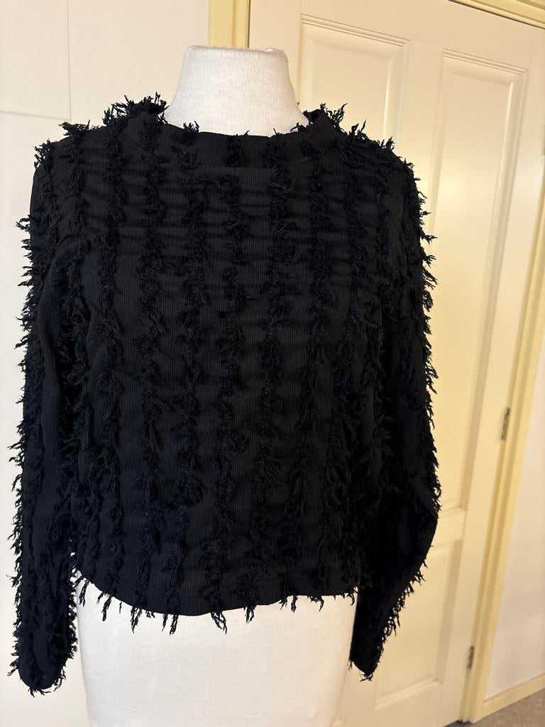 Zwarte truitje met textuur - Maat L co couture maat L, Ophalen of Verzenden, Zo goed als nieuw, Maat 38/40 (M), Zwart