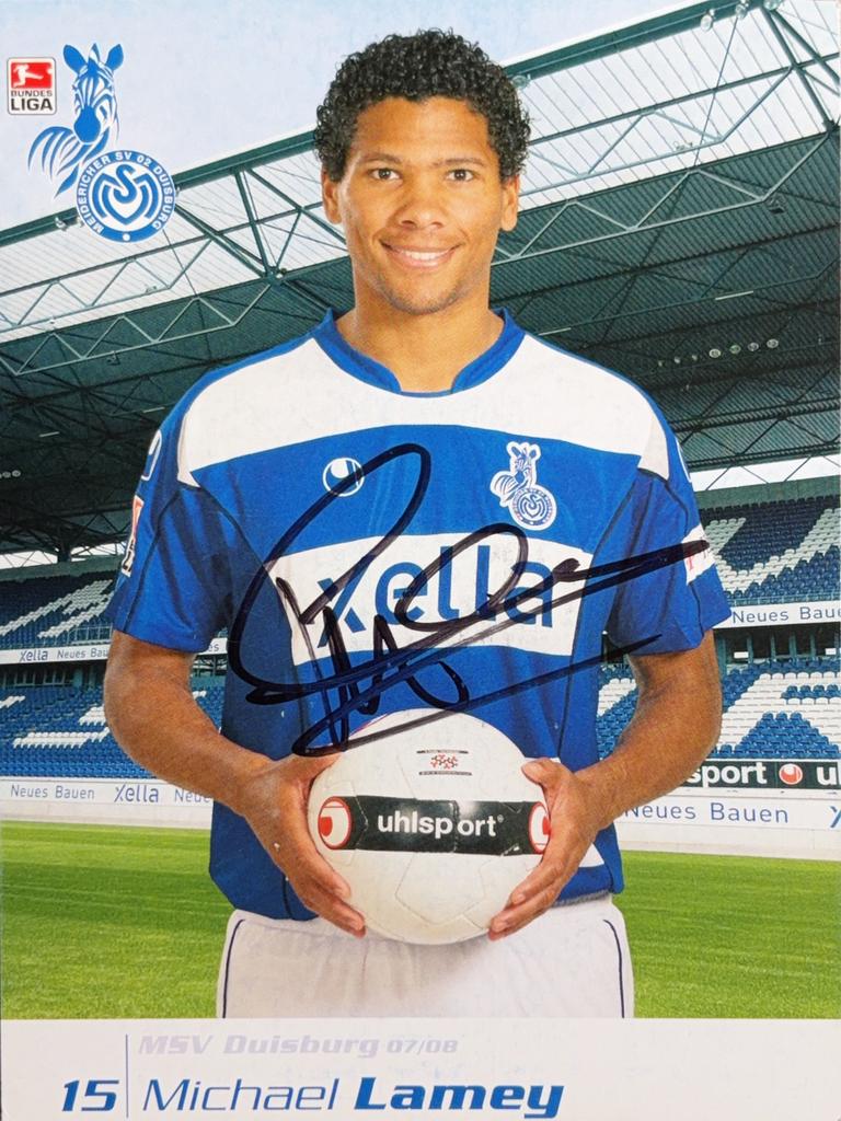 Spelerskaart Michael Lamey - MSV Duisburg - seizoen 07/08, Ophalen of Verzenden, Zo goed als nieuw, PSV, Spelerskaart