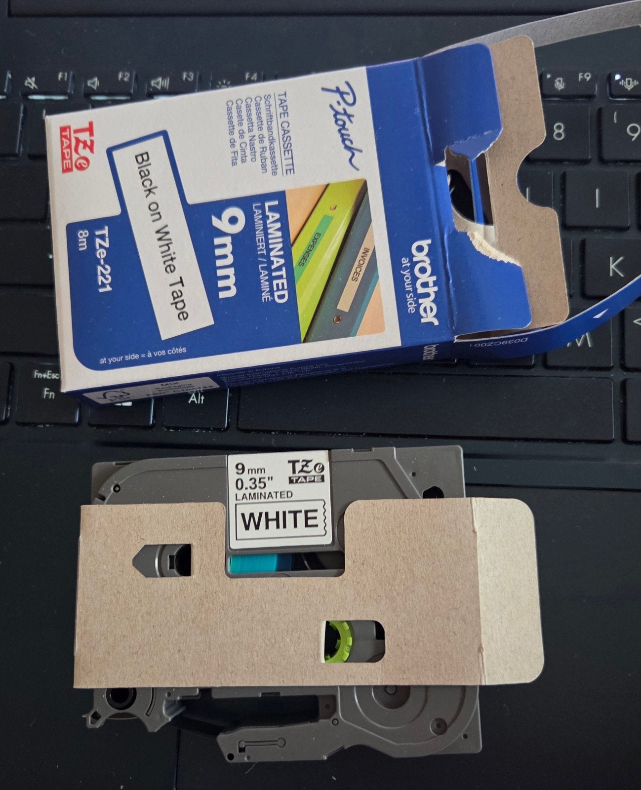 Brother TZe-221 P-touch tape 9mm zwart op wit (fout besteld), Ophalen, Nieuw, Tape-label, Brother P-touch