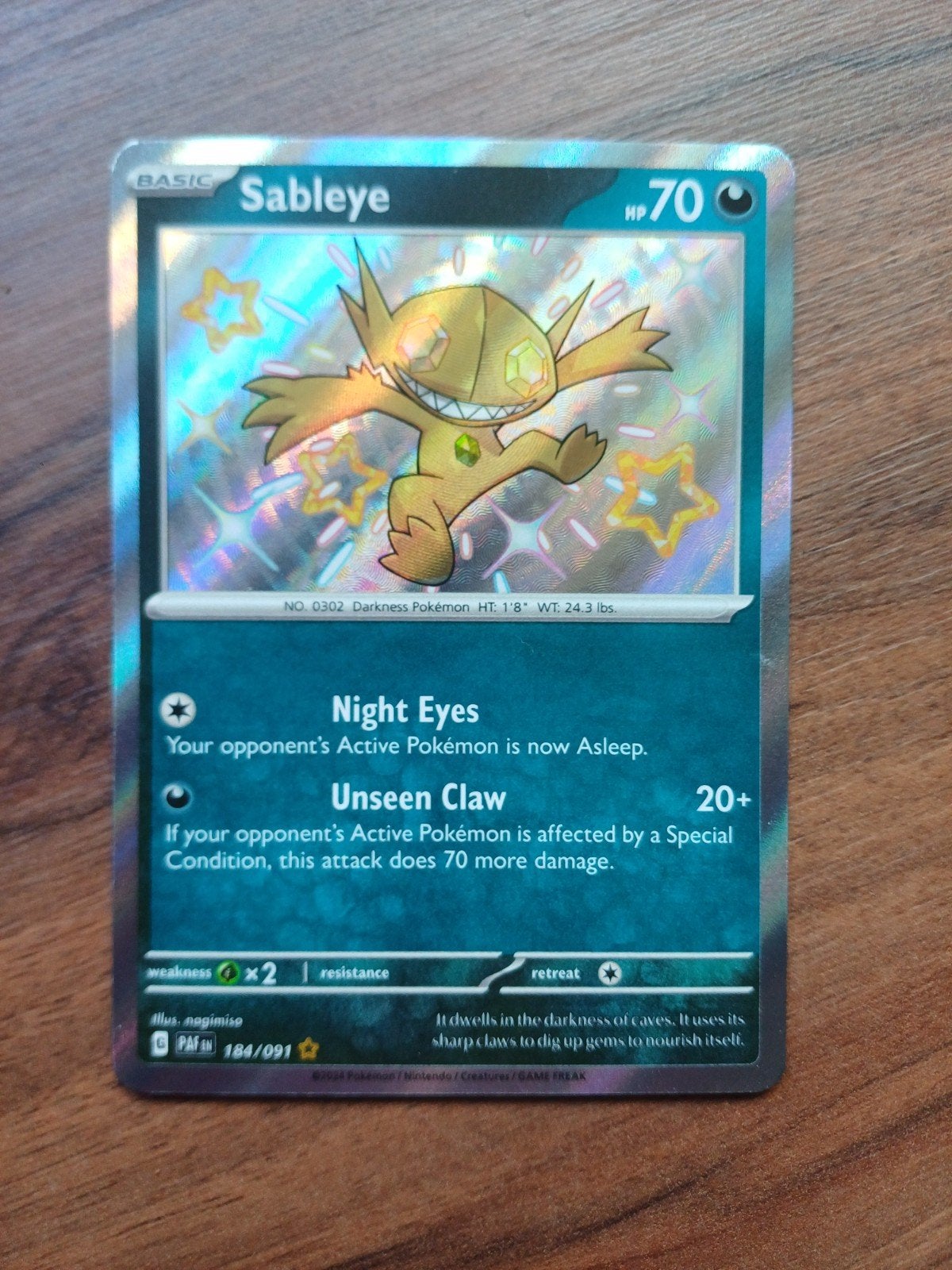 Pokémon Kaart Sableye 184/091 - Foil, Verzenden, Zo goed als nieuw, Losse kaart, Foil