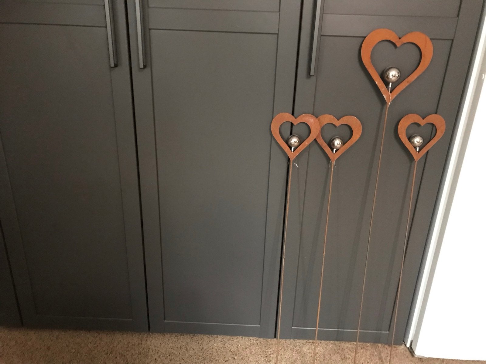 Roestkleurige harten decoratie, Ophalen, Nieuw