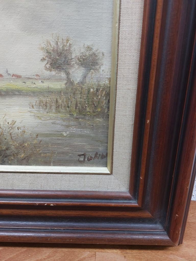 Schilderij met molen en waterlandschap - 50x60cm, Ophalen