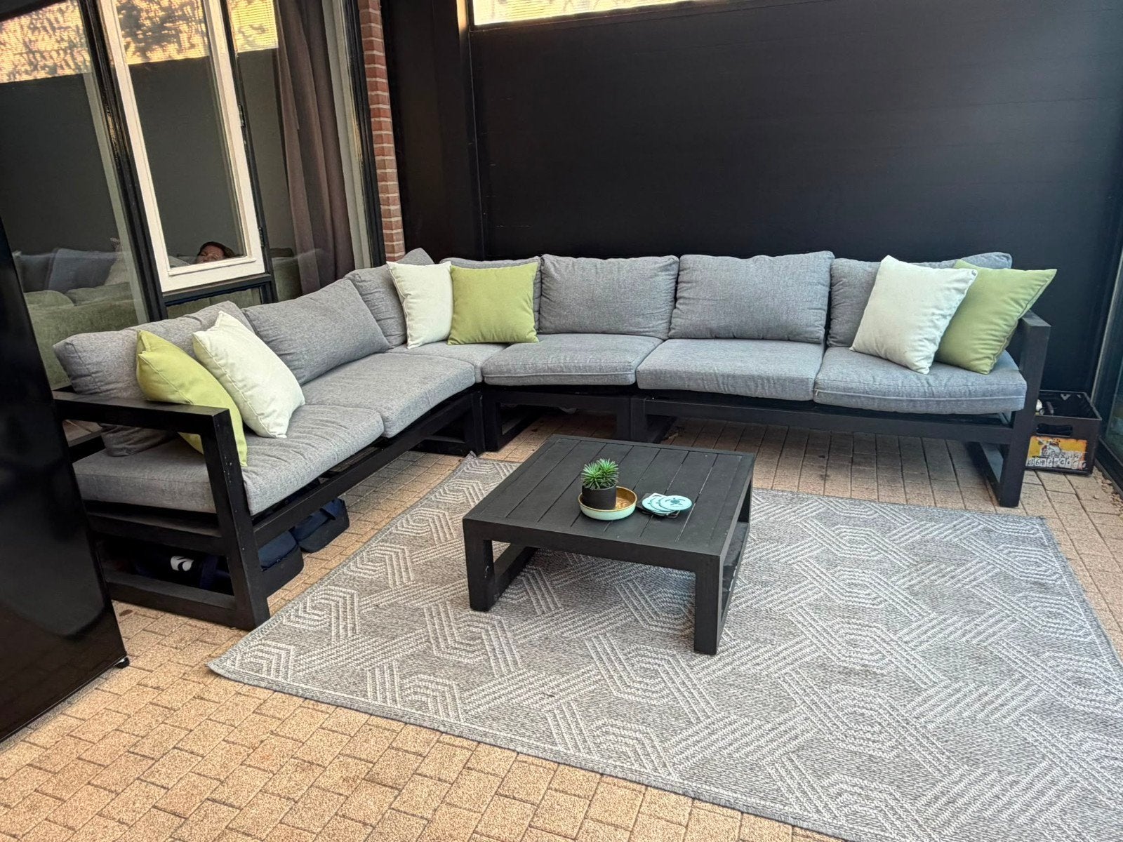 Zo goed als nieuwe loungeset - 4 jaar oud, altijd overdekt, Meer dan 8 zitplaatsen, Ophalen of Verzenden, Zo goed als nieuw, Loungeset