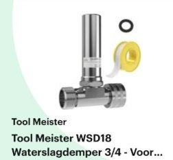 Waterslagdemper ToolMeister WSD 3/4, Doe-het-zelf en Verbouw, Ophalen of Verzenden, Nieuw, Chroom, Kraan