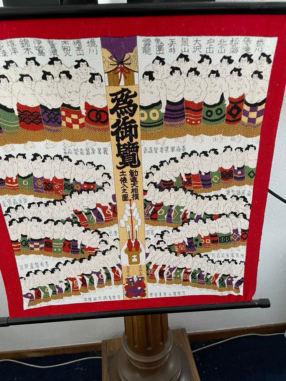 Japans wandkleed met sumoworstelaars, textiel, Wanddecoratie, Textiel, Handgemaakt, Ophalen of Verzenden