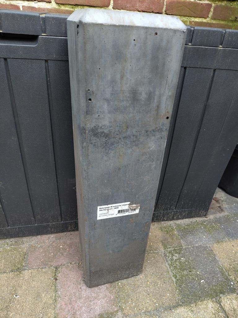 Betonpaal antraciet 58x15x15 cm, Ophalen of Verzenden, Nieuw, Minder dan 180 cm, Palen