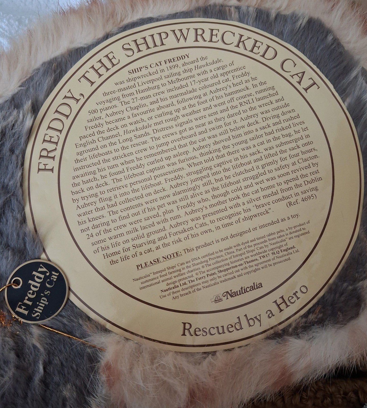 Levensechte Slapende Pluche Kat (Nauticalia Verzamelobject), Ophalen of Verzenden