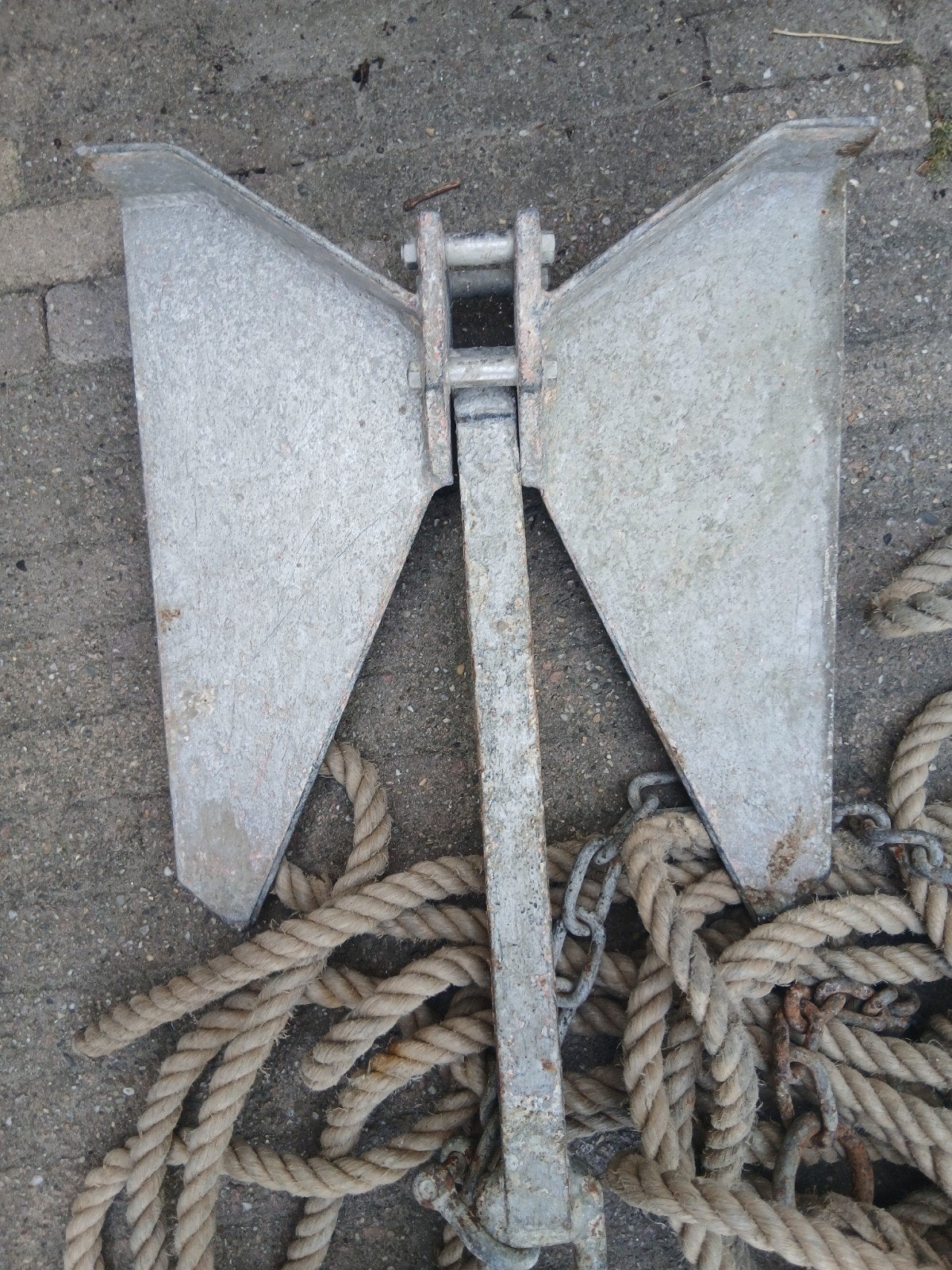 scheeps akker met ketting en touw, Watersport en Boten, Ophalen, Gebruikt, Ankeren en Afmeren, Zeilboot of Motorboot