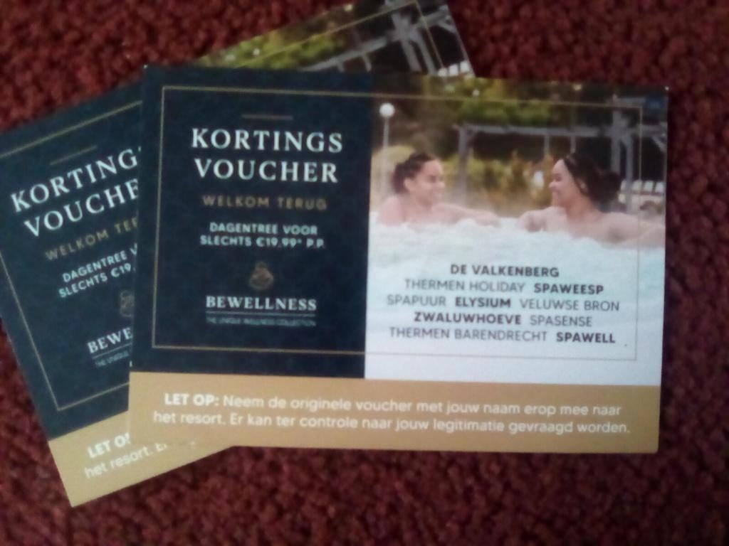 KORTINGSVOUCHER BEWELLNESS, Tickets en Kaartjes, Kortingen en Cadeaubonnen, Drie personen of meer, Kortingsbon, Spa of Sauna