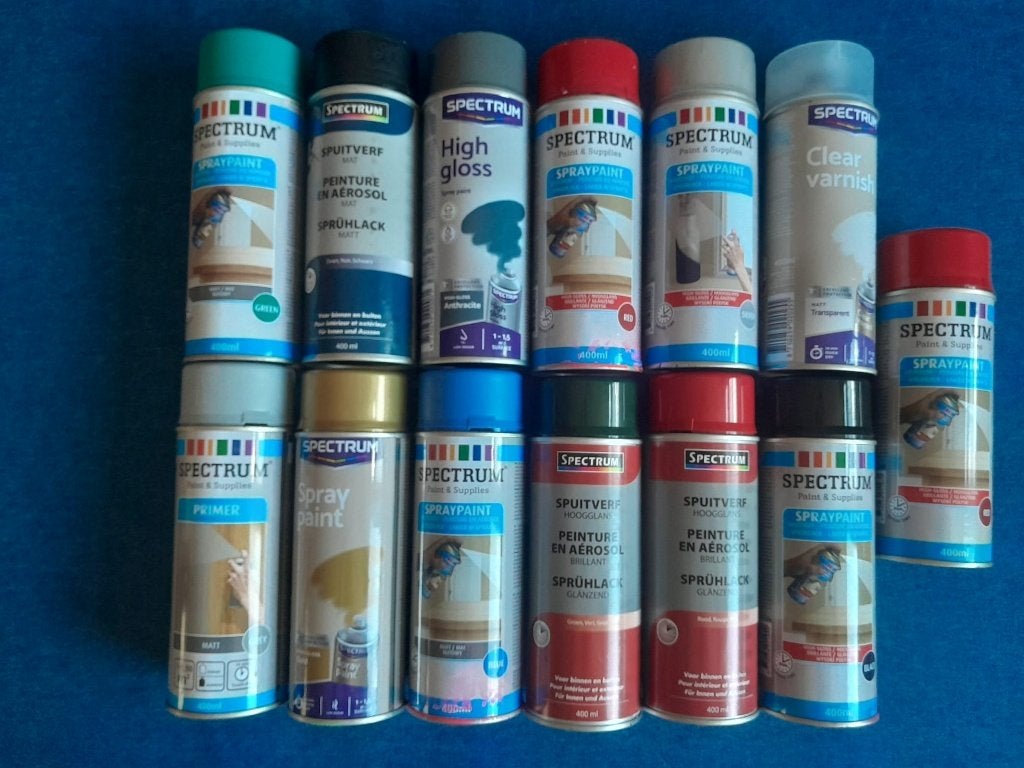 Spuitbussen verf en primer, Ophalen, Gebruikt, Acrylverf