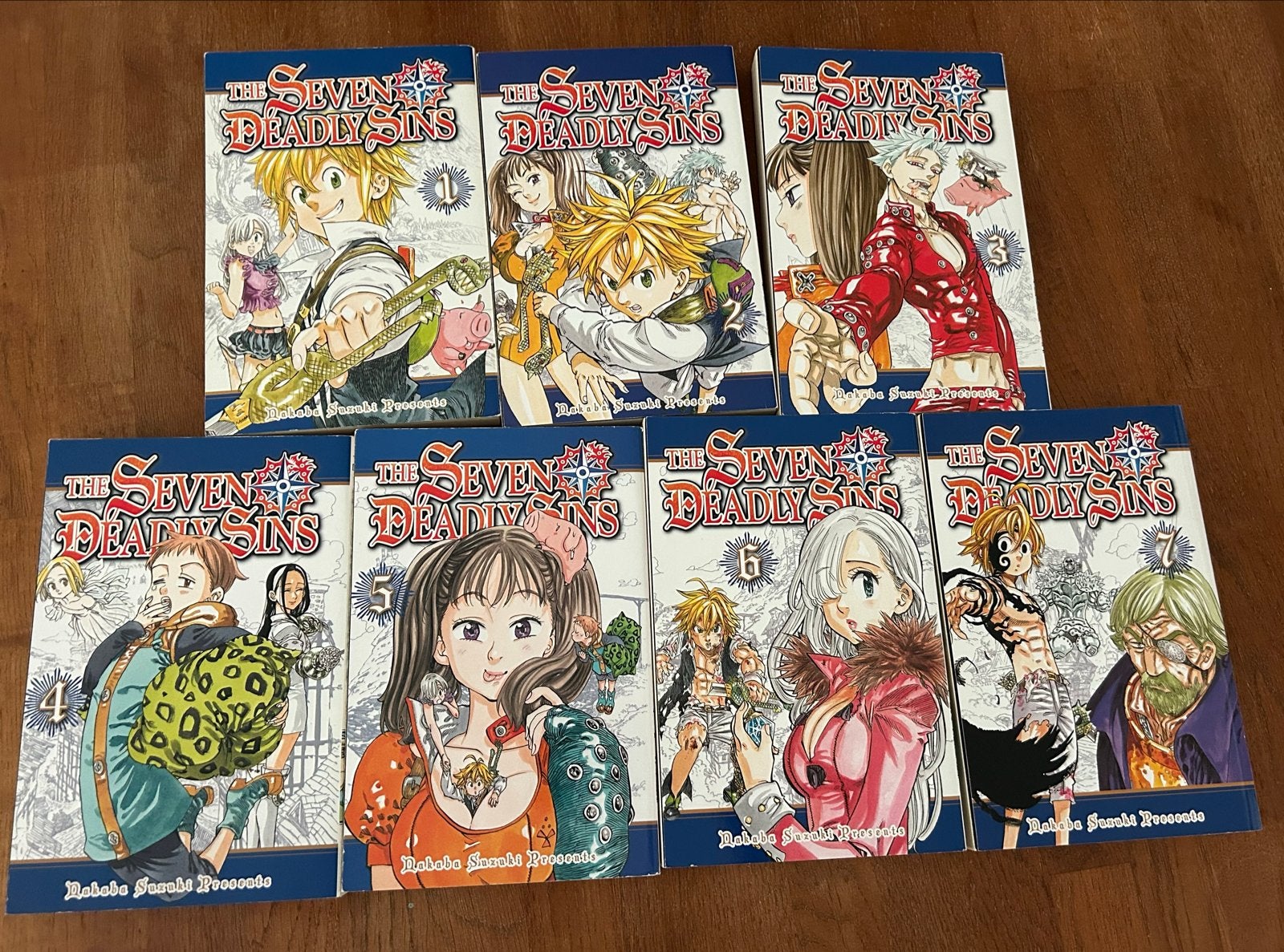 The Seven Deadly Sins Manga - Deel 1 t/m 7 Engels, Complete serie of reeks, Ophalen of Verzenden, Zo goed als nieuw