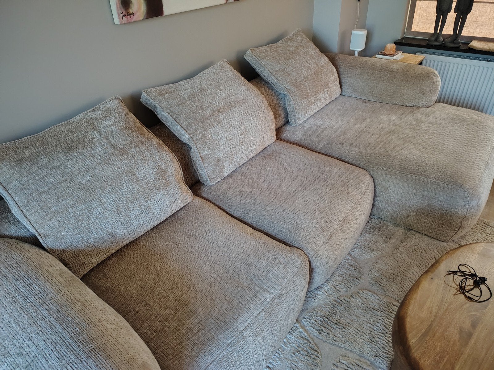 Luxe hoekbank met chaise longue – uitstekende staat, Ophalen of Verzenden, Zo goed als nieuw, Stof