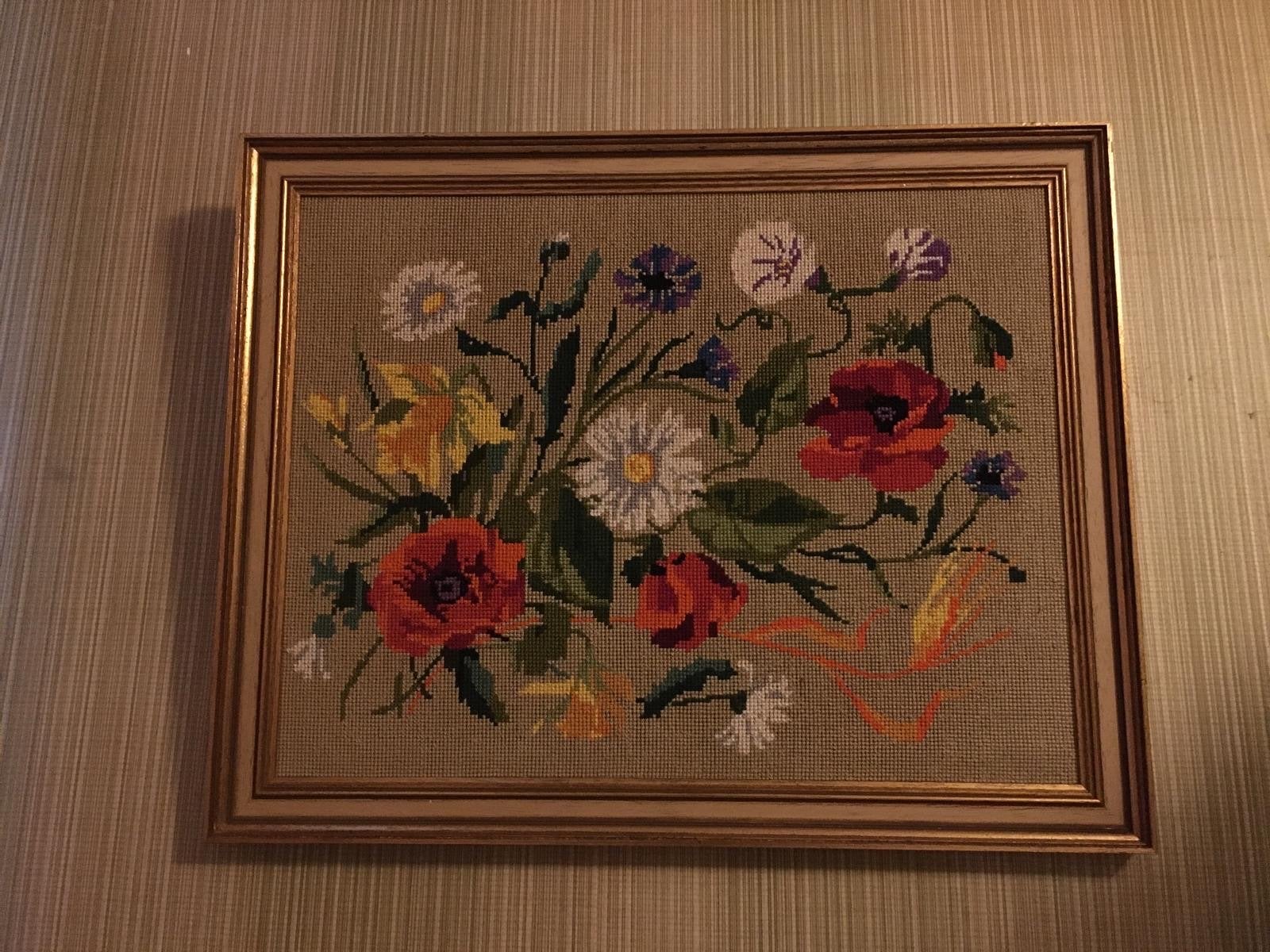 3 Geborduurde Schilderijen - Diverse Thema's, Ophalen, Gebruikt, Schilderij, 50 tot 75 cm