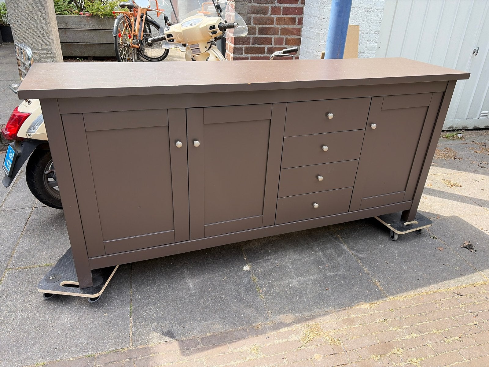 Buffetkast/dressoir 2 meter breed met lades en deuren, Ophalen, Gebruikt, 200 cm of meer, Met lade(s)