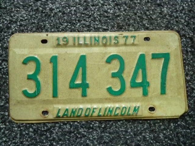 Kentekenplaat licenseplate Illinois 77 USA, Verzenden, Gebruikt, Auto's
