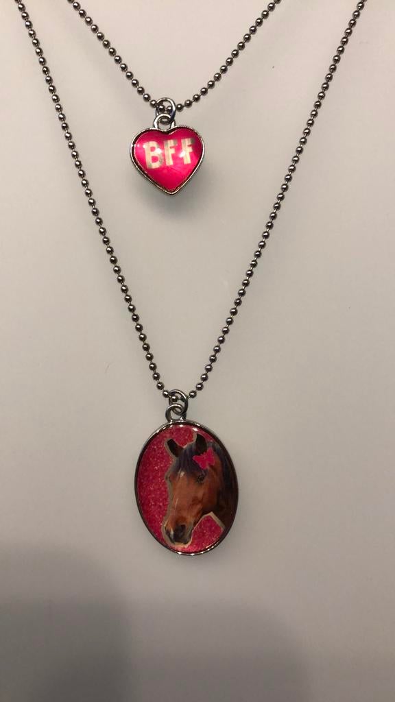 Ketting BFF met 2 hangers, Sieraden, Tassen en Uiterlijk, Kettingen, Ophalen of Verzenden, Zo goed als nieuw, Overige materialen
