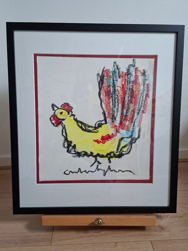 Heyboer origineel werk, simpele lijst 53x59cm, Ophalen