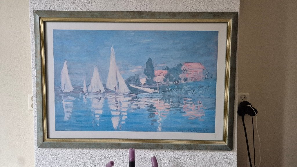 Monet schilderij foto afdruk in lijst, Ophalen, 50 – 75, Zo goed als nieuw, Schilderij