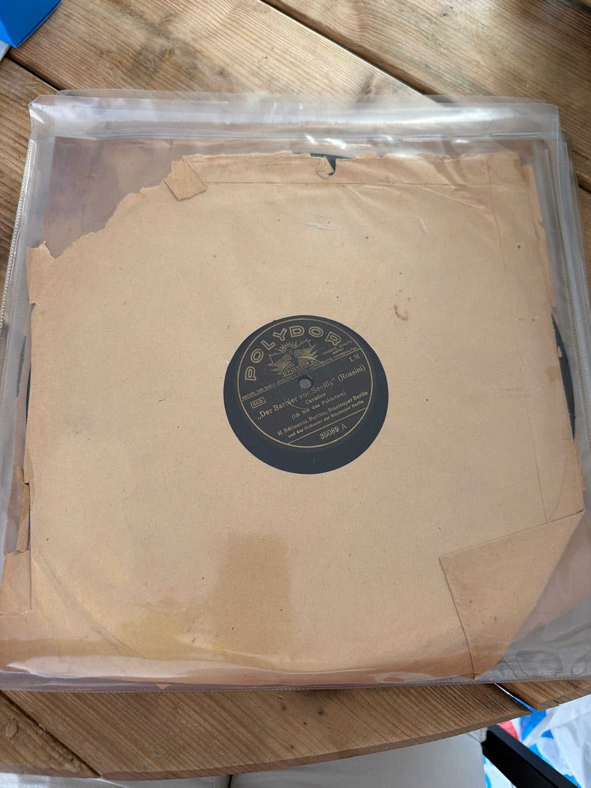 Oude Polydor 78 toeren platen - Rossini & Leoncavallo, Gebruikt, Opera of Operette, Ophalen of Verzenden, Romantiek