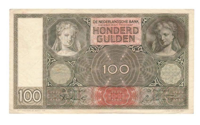 Nederland 100 gulden 1942 Vrouwenkop zeer fraai