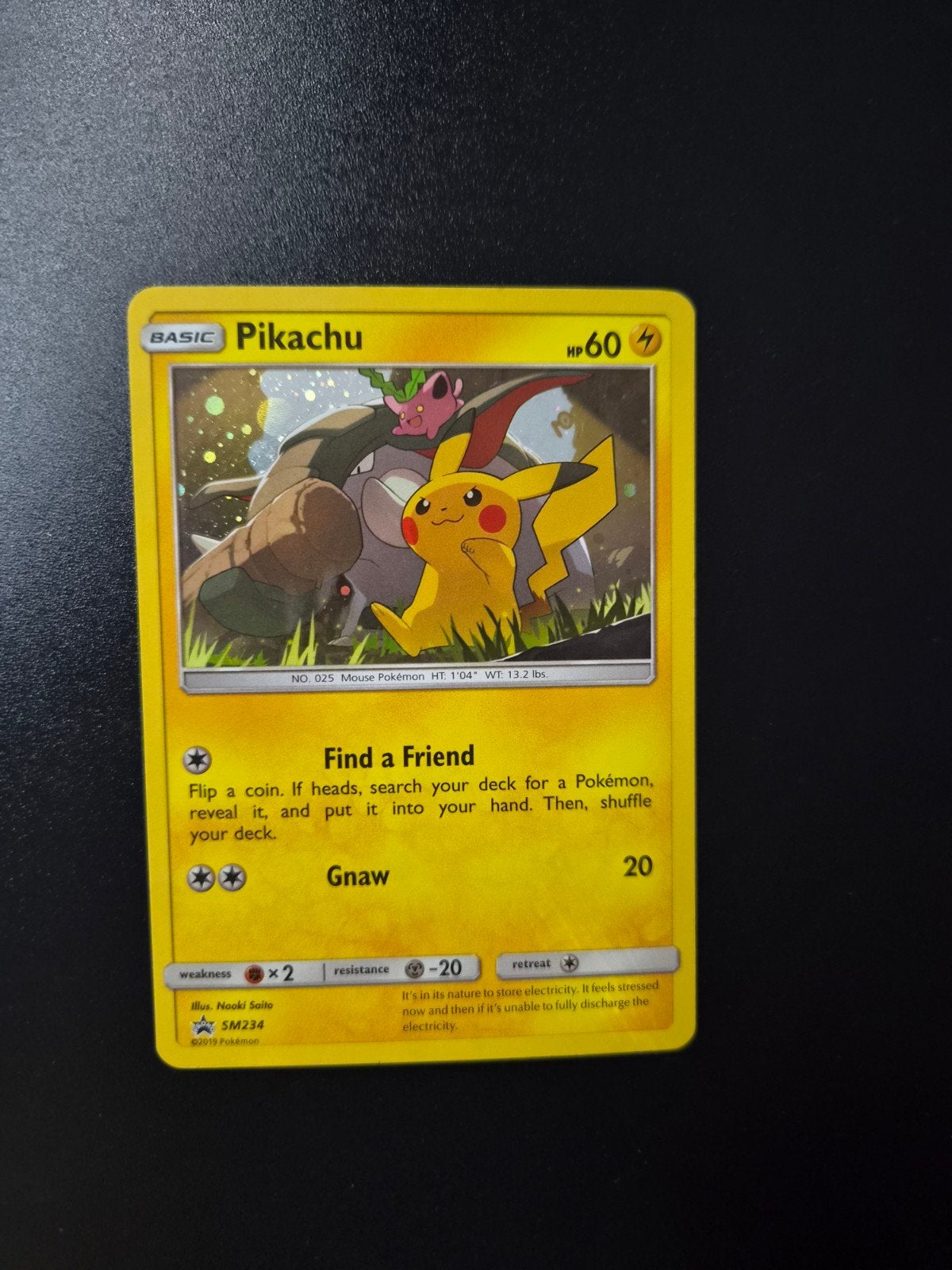 Pikachu SM234 Pokemon Promo holo, Ophalen of Verzenden, Zo goed als nieuw, Booster, Foil