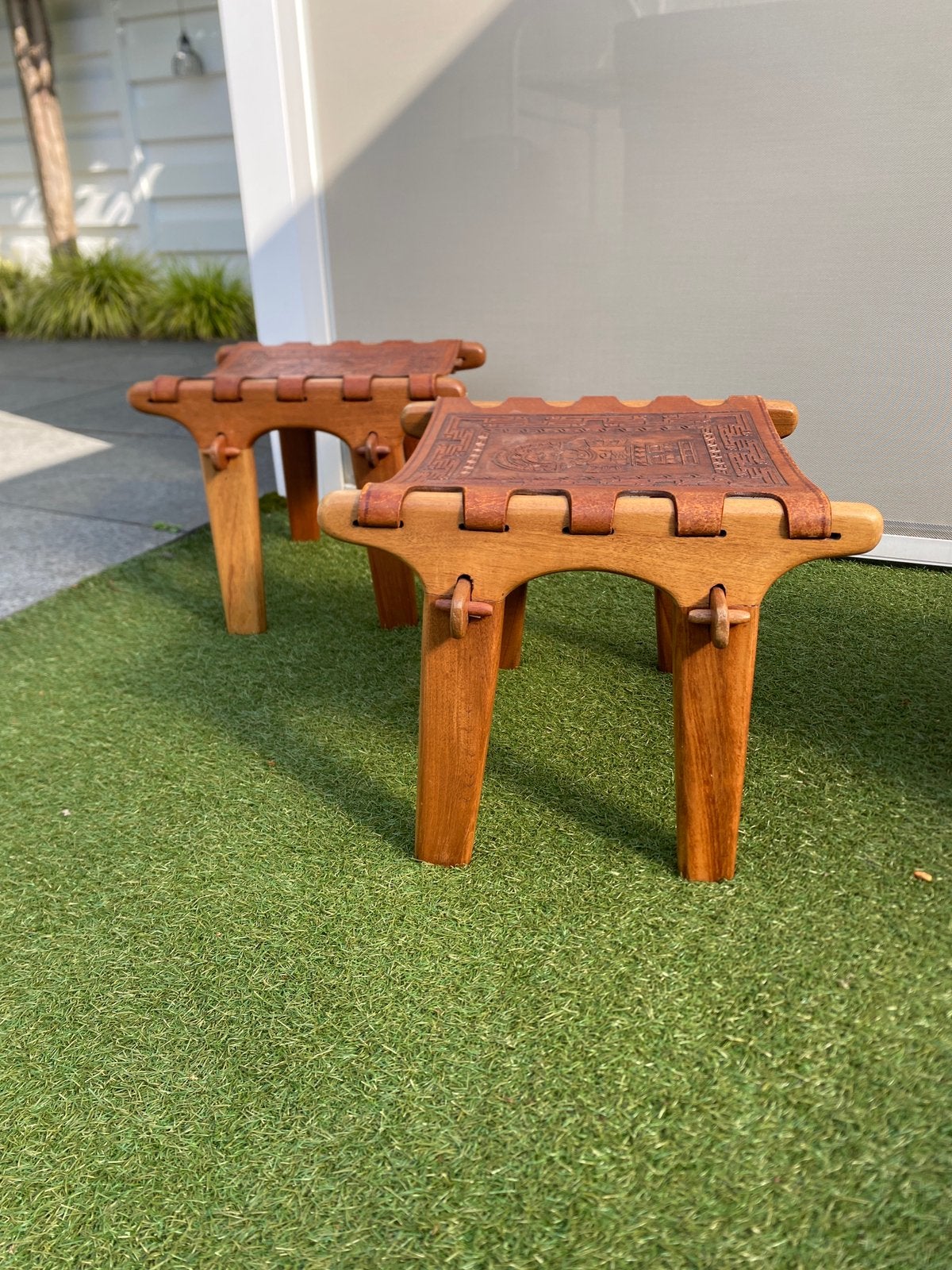 Mid century ottoman/ voetenbankje, 2 stuks, Ophalen of Verzenden