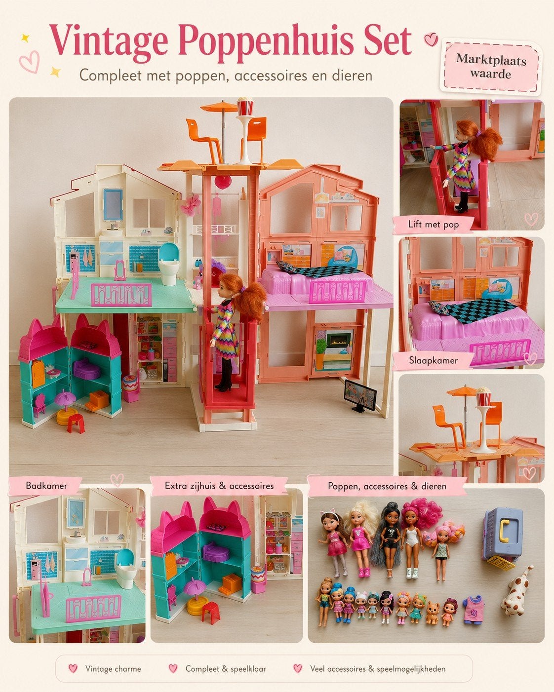 Barbie en Gaby's inklapbaar huis 100x 70cm, Kinderen en Baby's, Speelgoed | Poppenhuizen, Ophalen, Gebruikt, Poppenhuis