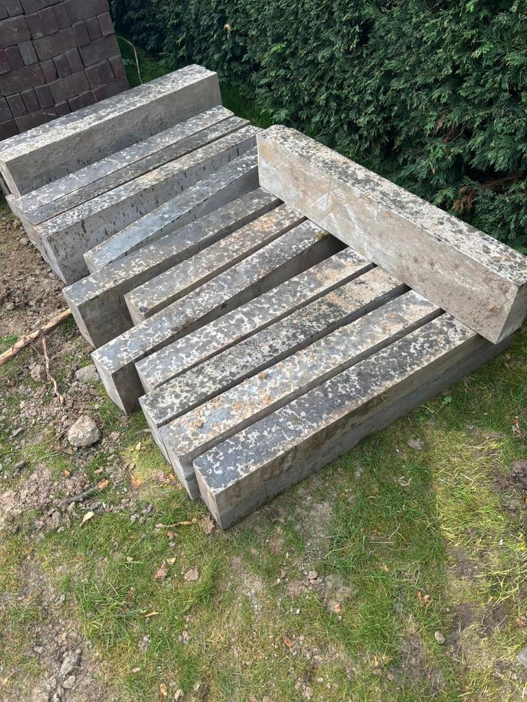 Hardsteen natuursteen opsluitband 100x10x20 (lxbxh) 20x, Ophalen, Biels, Zo goed als nieuw, Natuursteen