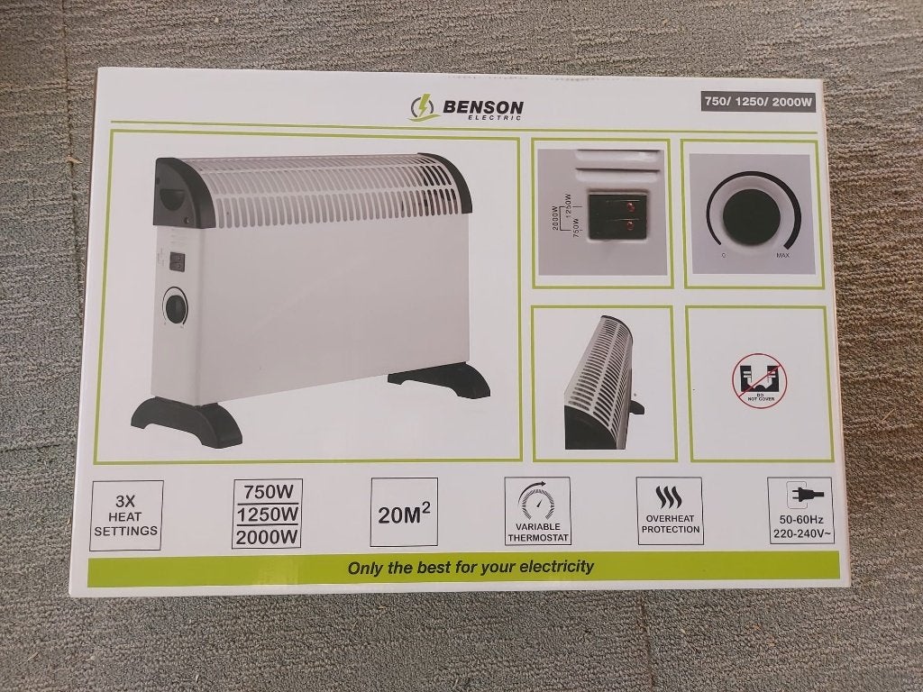 Heater convector 750/1250/2000W middel wit, Doe-het-zelf en Verbouw, 30 tot 80 cm, Minder dan 60 cm, Ophalen of Verzenden, 800 watt of meer
