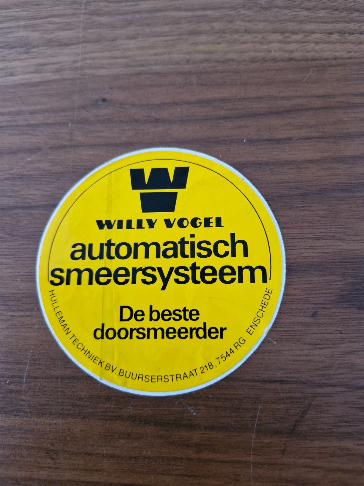 9336 Willy Vogel Automatisch Smeersysteem Sticker -Hulleman, Ophalen of Verzenden, Gebruikt, Bedrijf of Vereniging