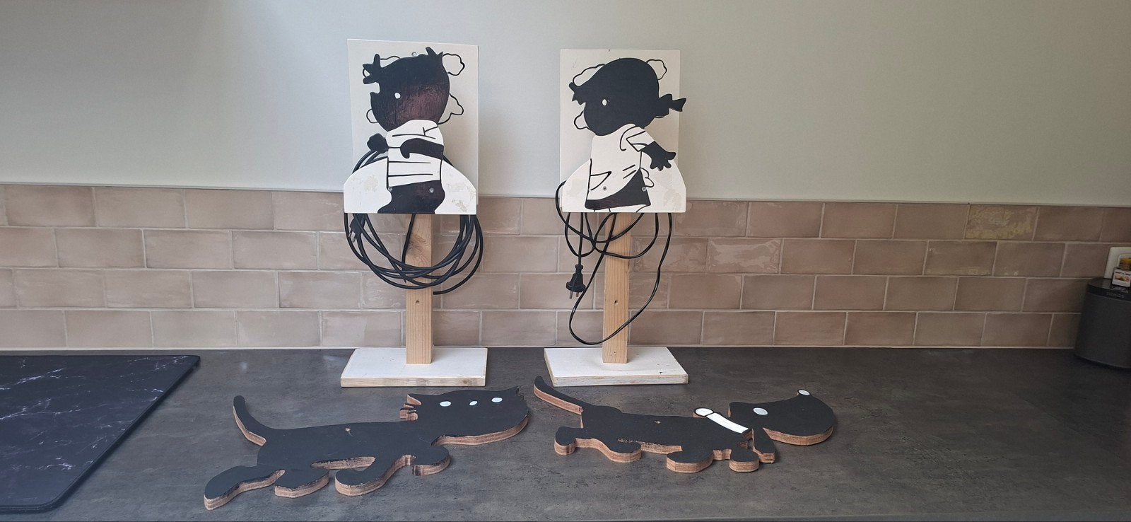 Jip en Janneke leuk voor lichtweek, Gebruikt, Hout, Knutselwerk, Ophalen