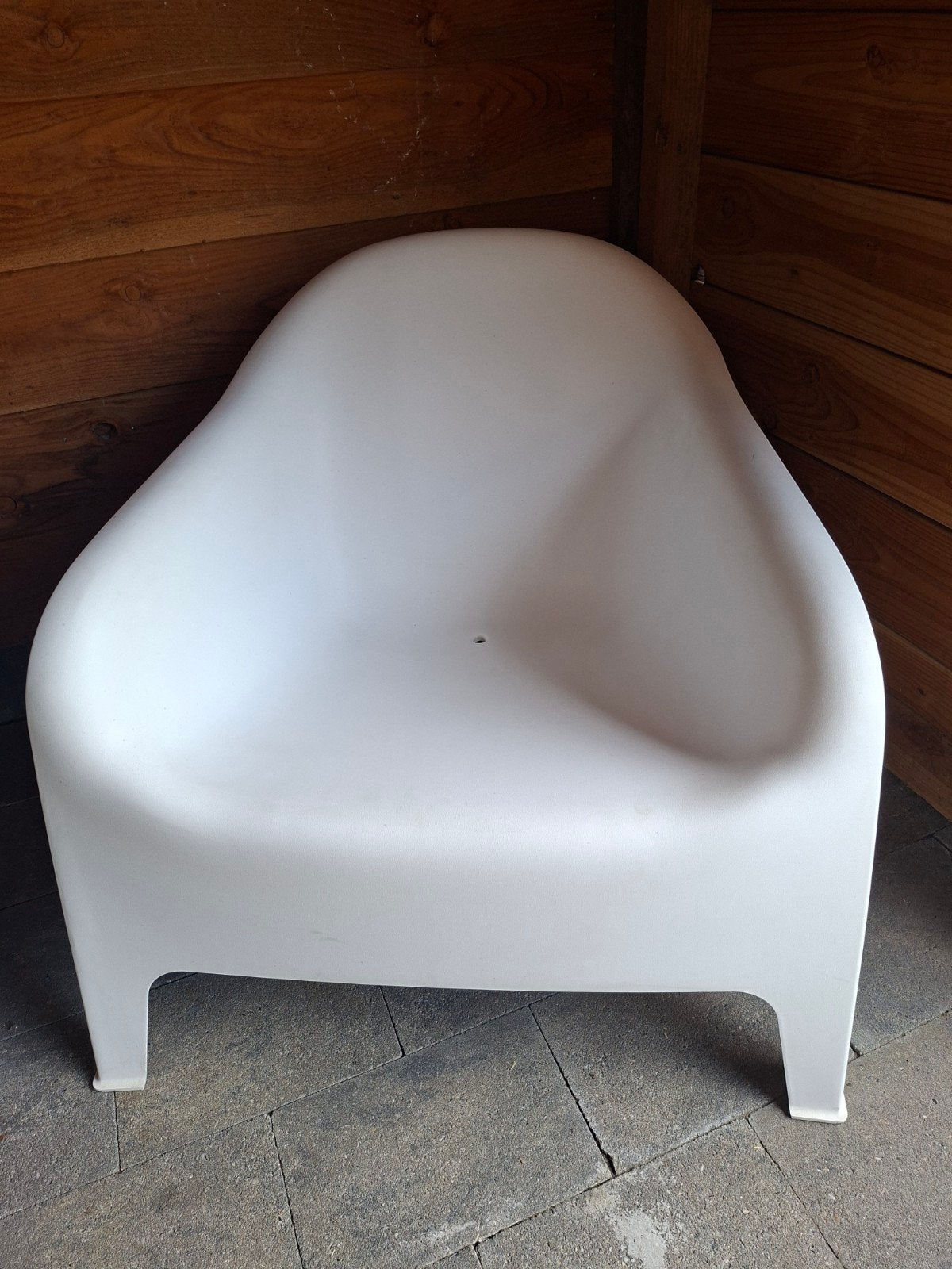 Witte kunststof ikea stoel skarpö, Tuin en Terras, Tuinstoelen, Ophalen, Gebruikt
